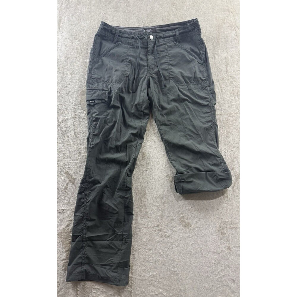 REI Aldervale Roll-Up Pants Women's Size 6 Gray Outdoor Hiking Drawstring